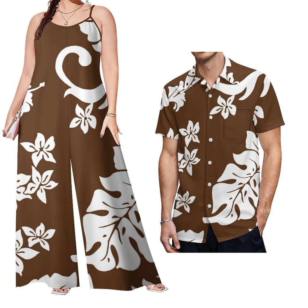 New Arrivals 2023 Luxury Design Match Clothes for Couple Polynesian Tapa Tribal Plus Size Fashion Custom Set of Couples 1 MOQ - Cozy & Co. Market