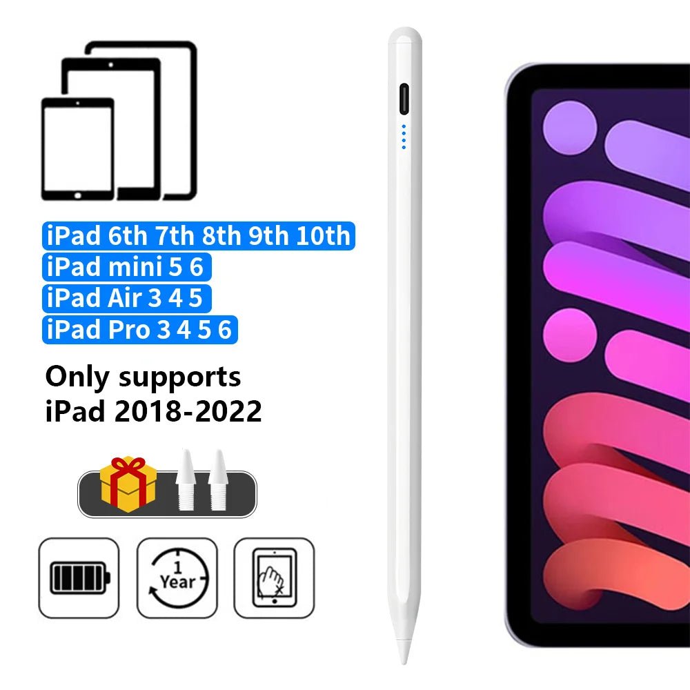New Stylus Pen for iPad 2018-2026 Air/Mini/Pro iPad Pencil For Apple Pencil 2 with LED Power Indicators Palm Rejection Touch Pen - Cozy & Co. Market
