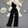 One Size Summer Fashion Slim Fit Slant Neck Sleeveless Jumpsuit High Waisted Straight Leg Wide Leg Pants Jumpsuit - Cozy & Co. Market