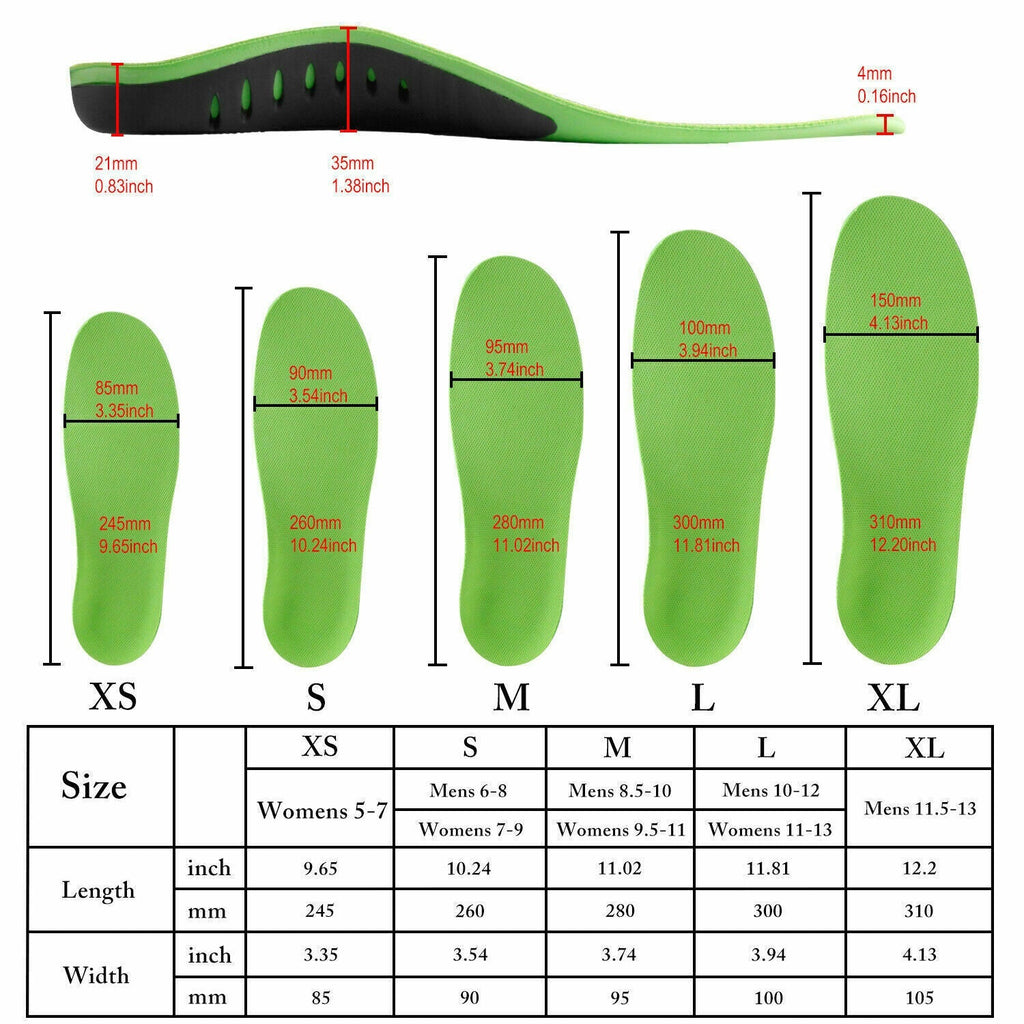 Orthotic Shoe Insoles Inserts Flat Feet High Arch Support For Plantar Fasciitis - Cozy & Co. Market