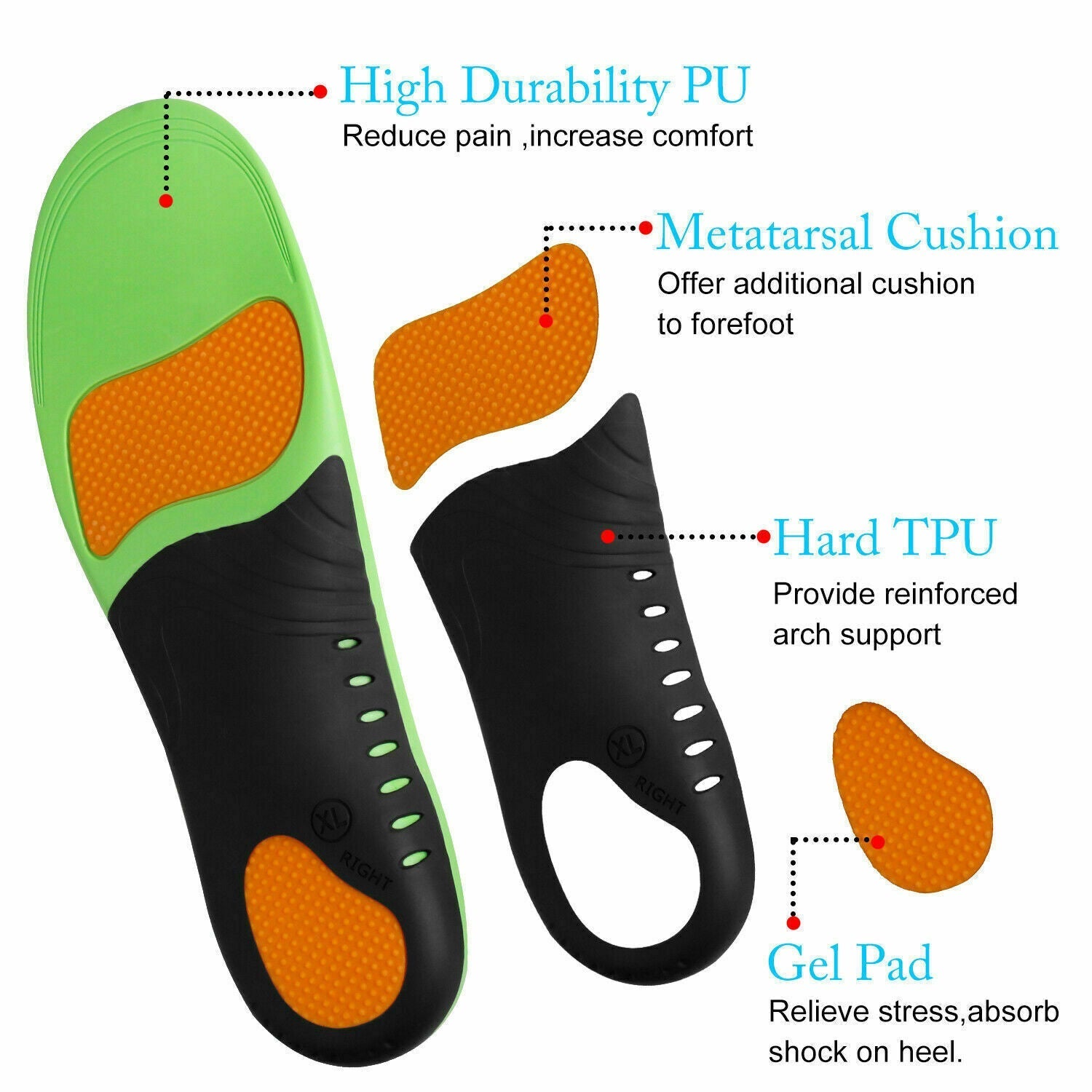 Orthotic Shoe Insoles Inserts Flat Feet High Arch Support For Plantar Fasciitis - Cozy & Co. Market