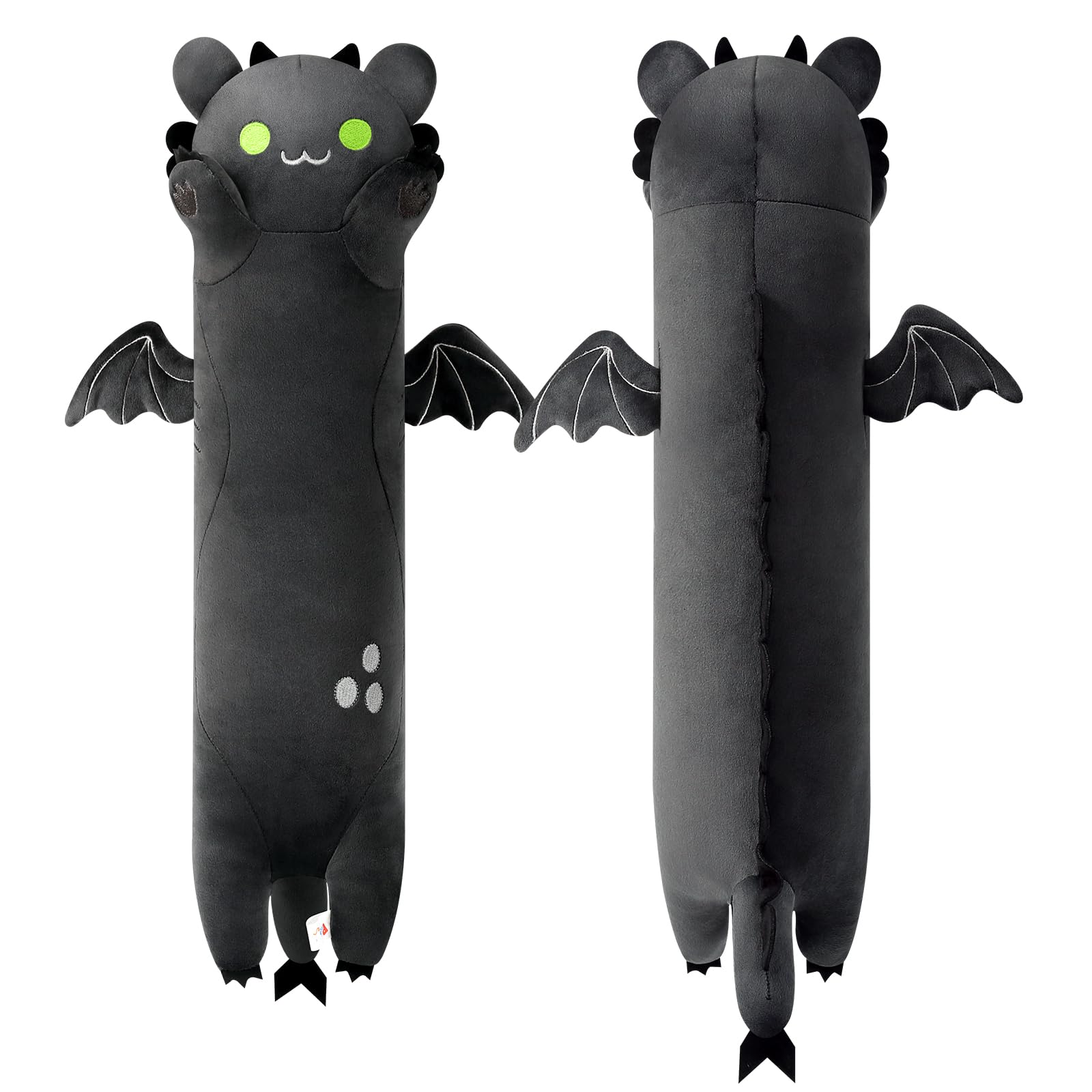 PEACH CAT Long Dragon Cat Plush Pillow Cute Dragon Cat Stuffed Animal for Boys and Girls Black 19.6" - Cozy & Co. Market