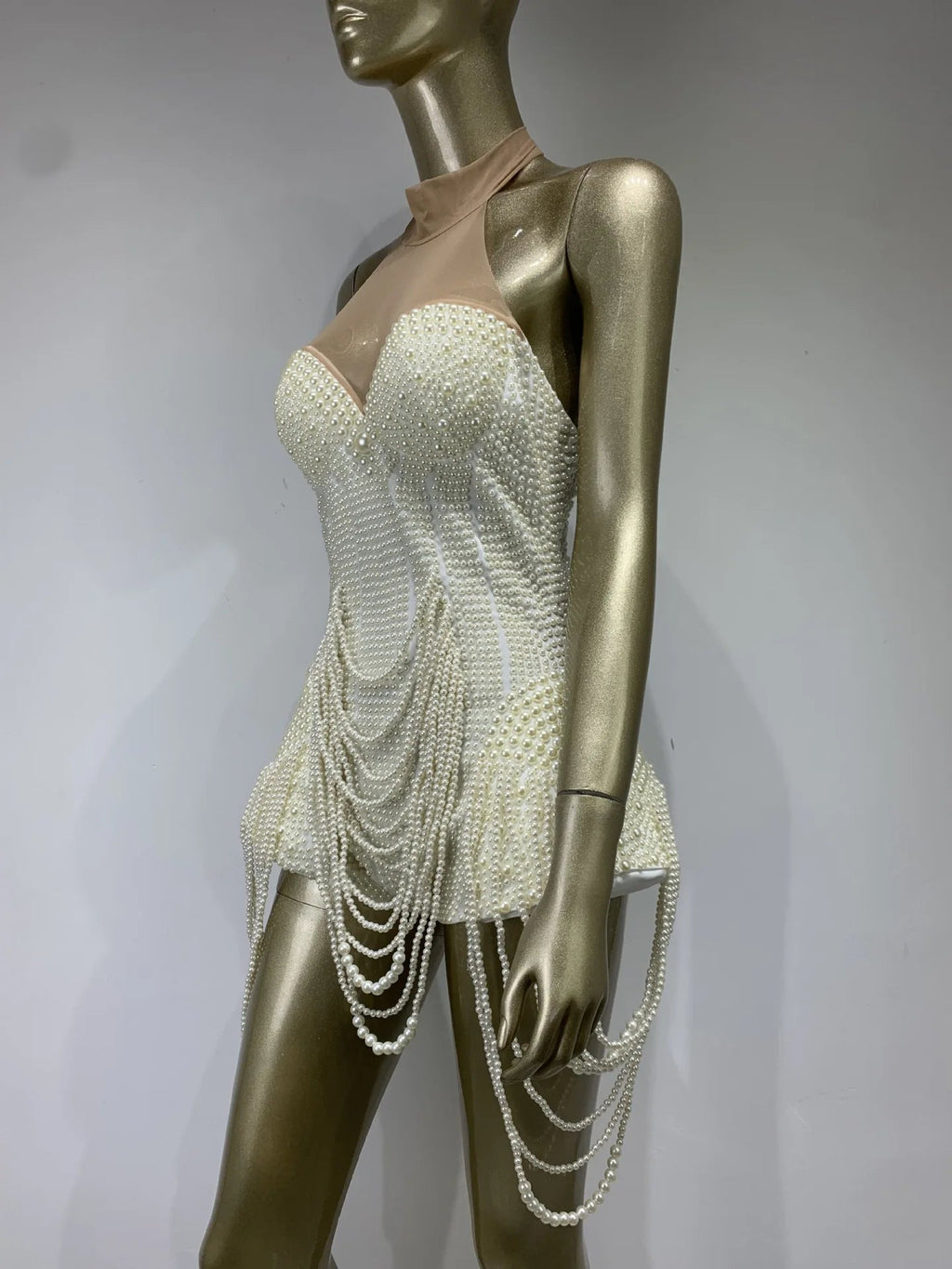 Pearl Beaded Sleeveless Evening Bodysuit - Cozy & Co. Market