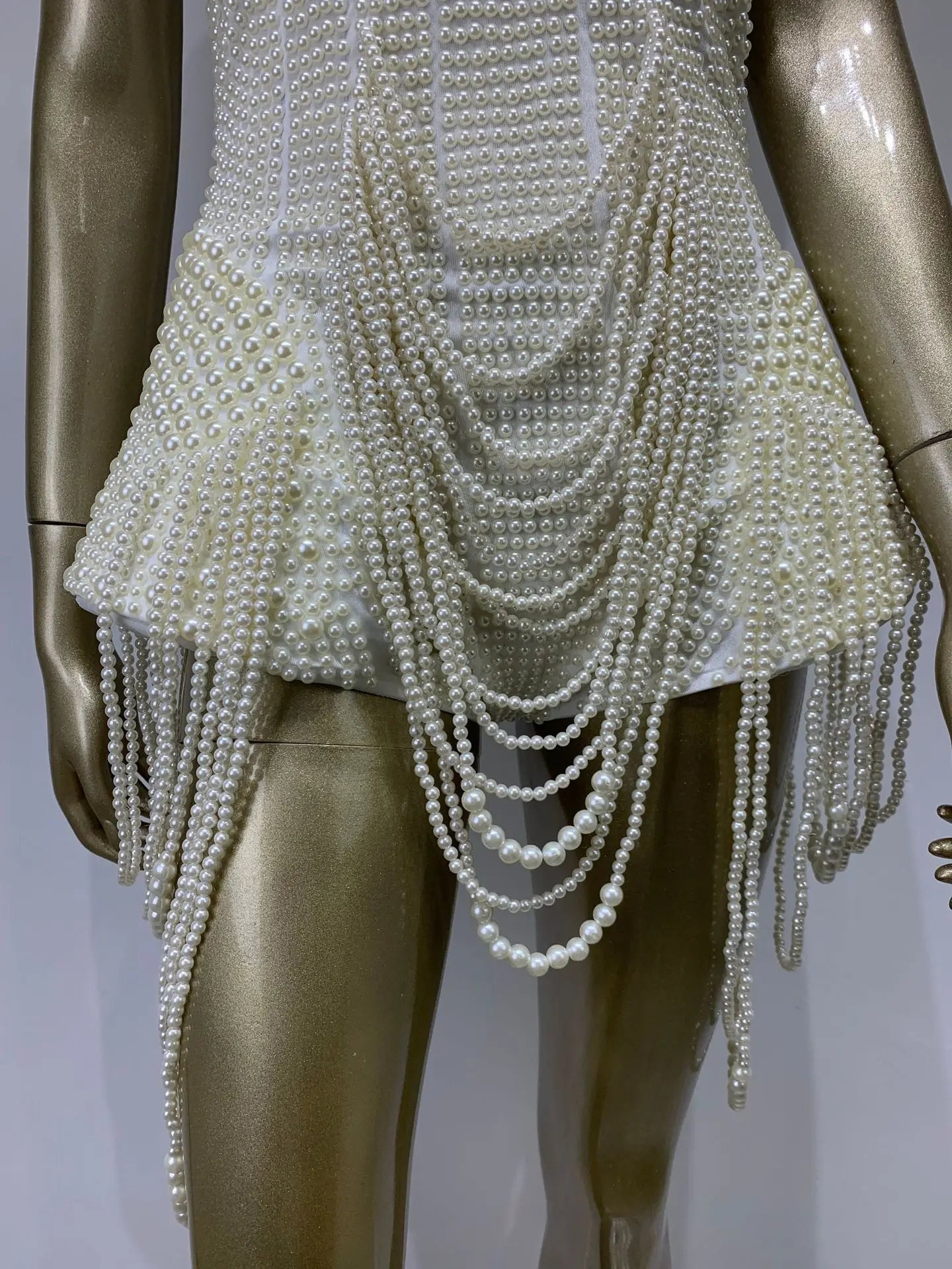 Pearl Beaded Sleeveless Evening Bodysuit - Cozy & Co. Market
