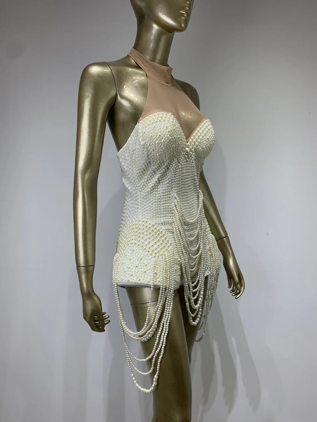 Pearl Beaded Sleeveless Evening Bodysuit - Cozy & Co. Market
