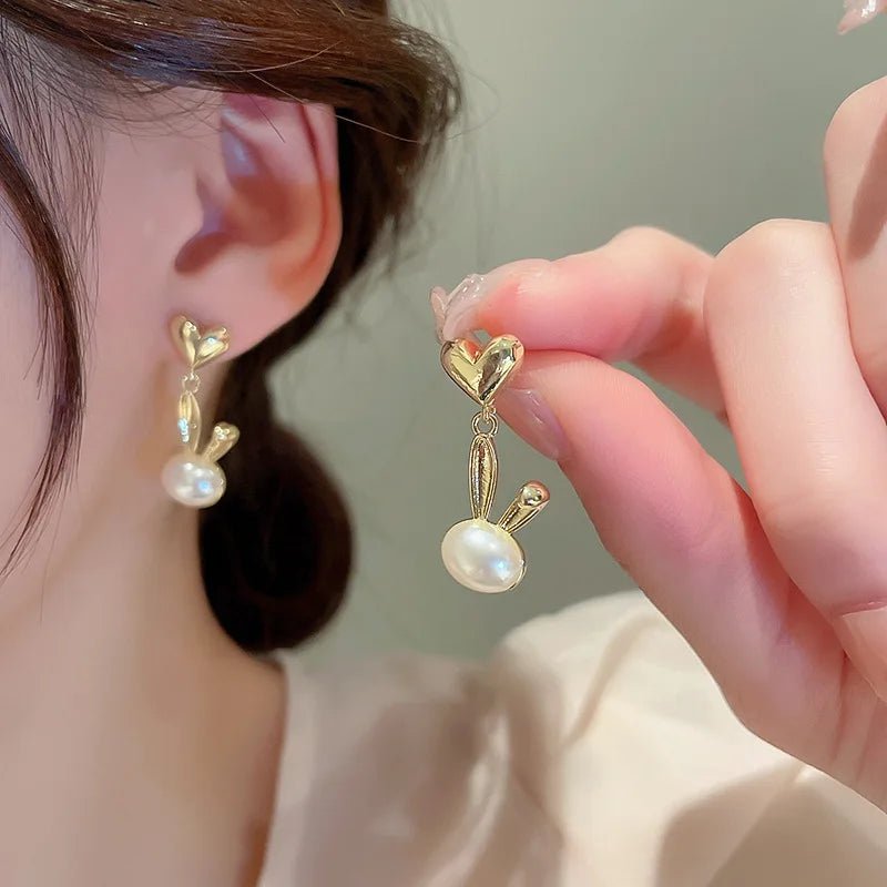 Pearl & Rhinestone Flower Drop Earrings - Cozy & Co. Market