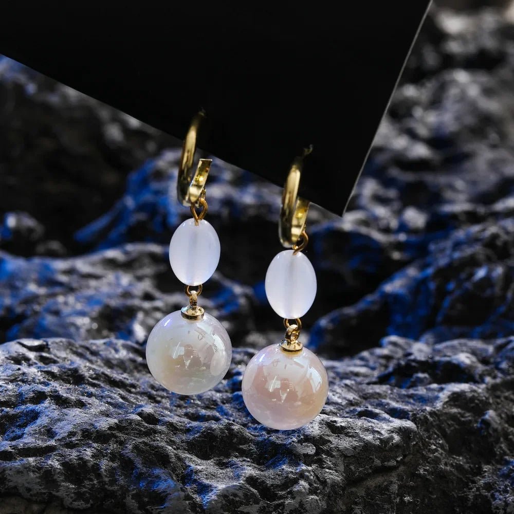 Pearl & Rhinestone Flower Drop Earrings - Cozy & Co. Market