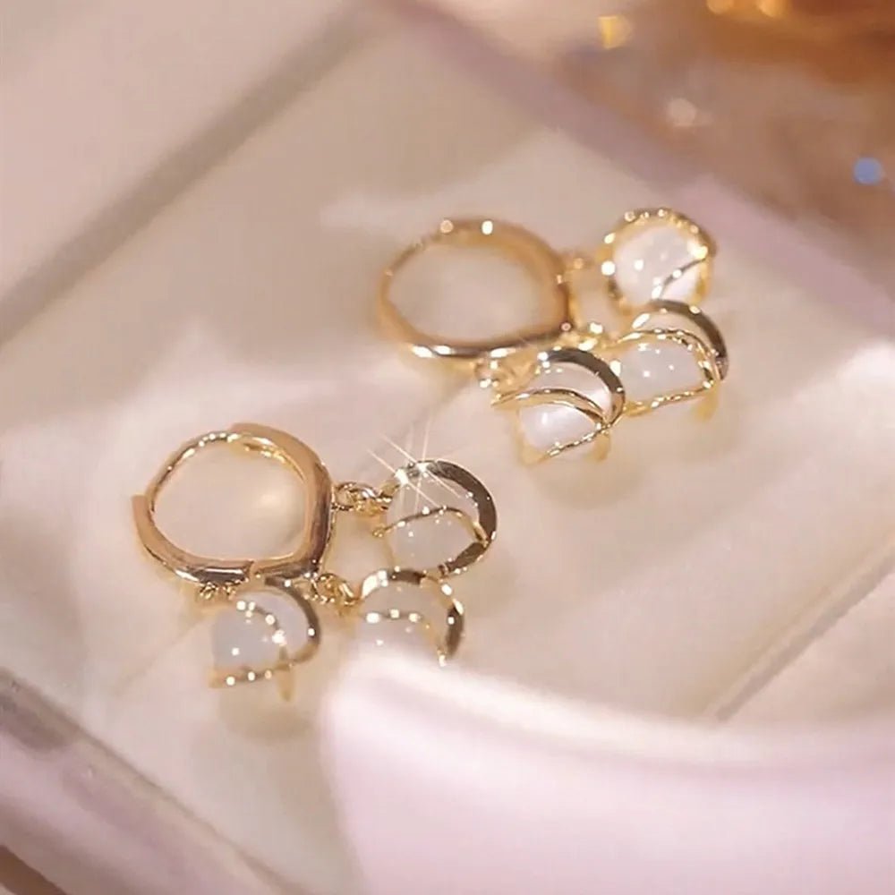 Pearl & Rhinestone Flower Drop Earrings - Cozy & Co. Market