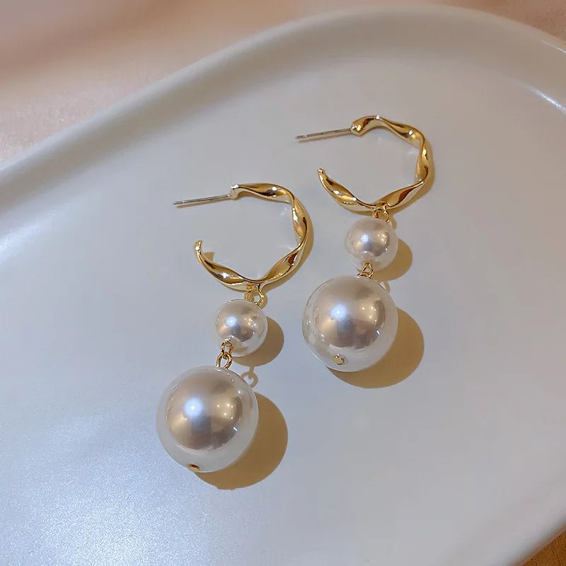 Pearl & Rhinestone Flower Drop Earrings - Cozy & Co. Market