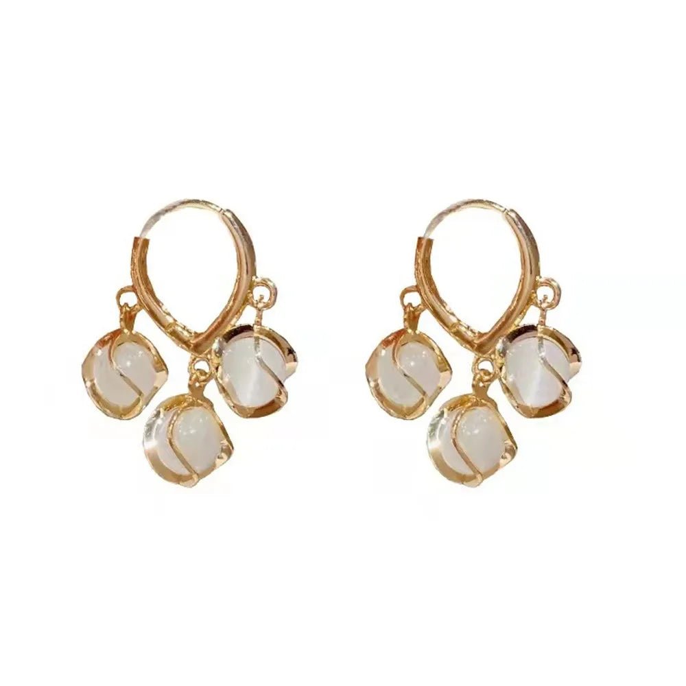 Pearl & Rhinestone Flower Drop Earrings - Cozy & Co. Market