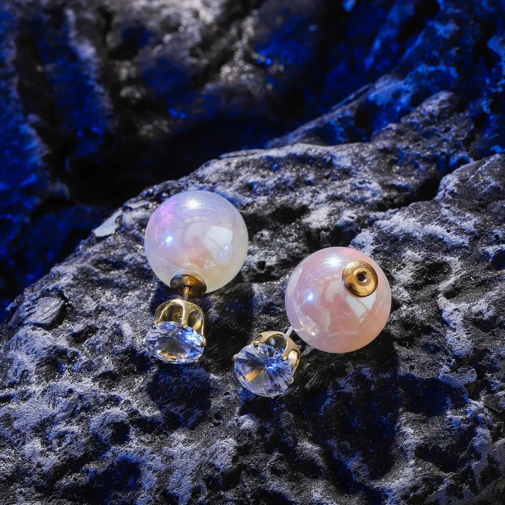 Pearl & Rhinestone Flower Drop Earrings - Cozy & Co. Market