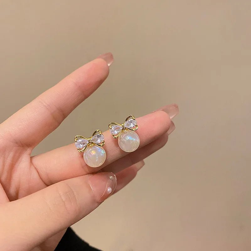 Pearl & Rhinestone Flower Drop Earrings - Cozy & Co. Market