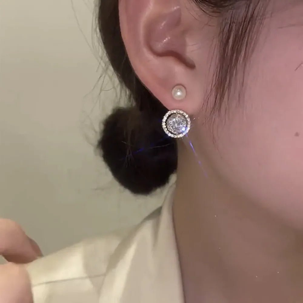 Pearl & Rhinestone Flower Drop Earrings - Cozy & Co. Market