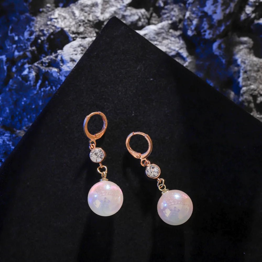 Pearl & Rhinestone Flower Drop Earrings - Cozy & Co. Market