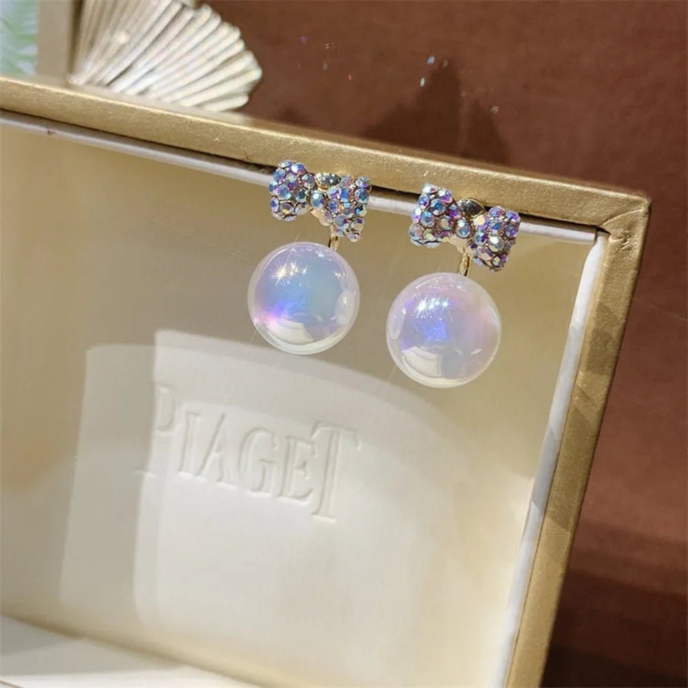 Pearl & Rhinestone Flower Drop Earrings - Cozy & Co. Market