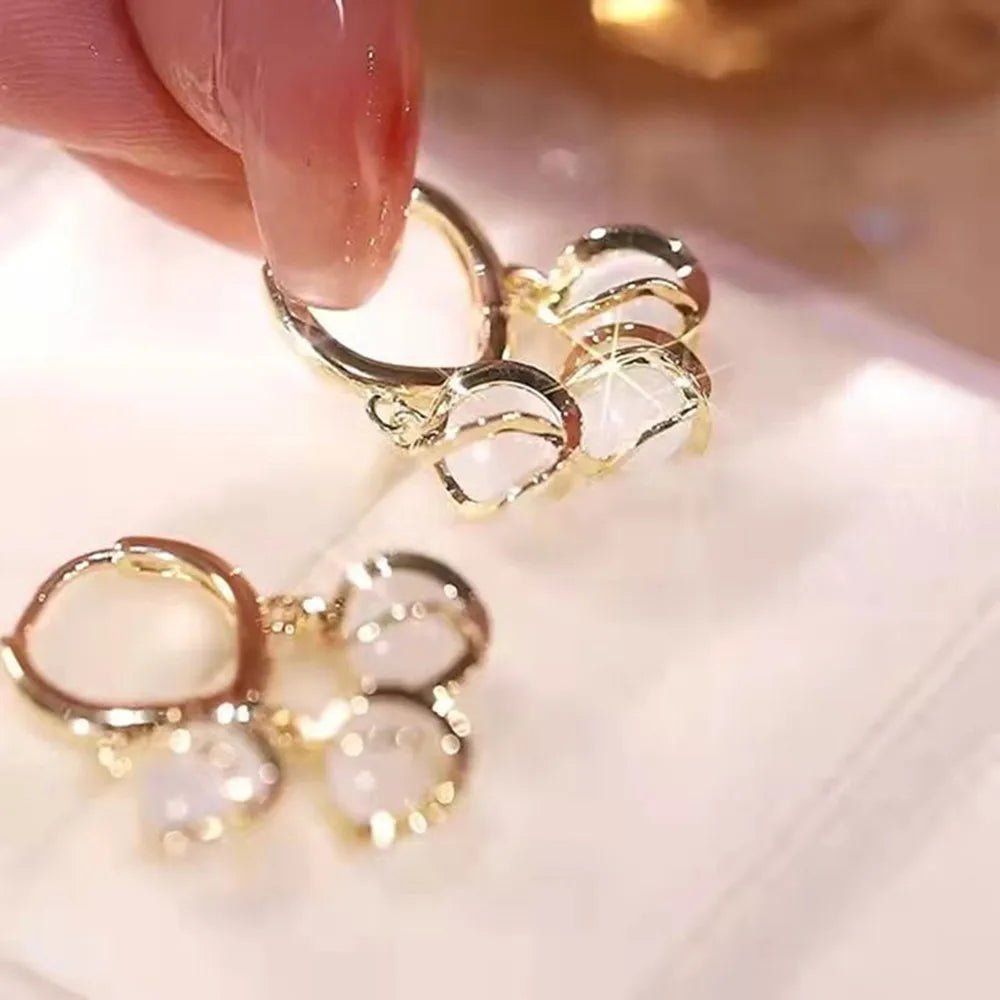 Pearl & Rhinestone Flower Drop Earrings - Cozy & Co. Market
