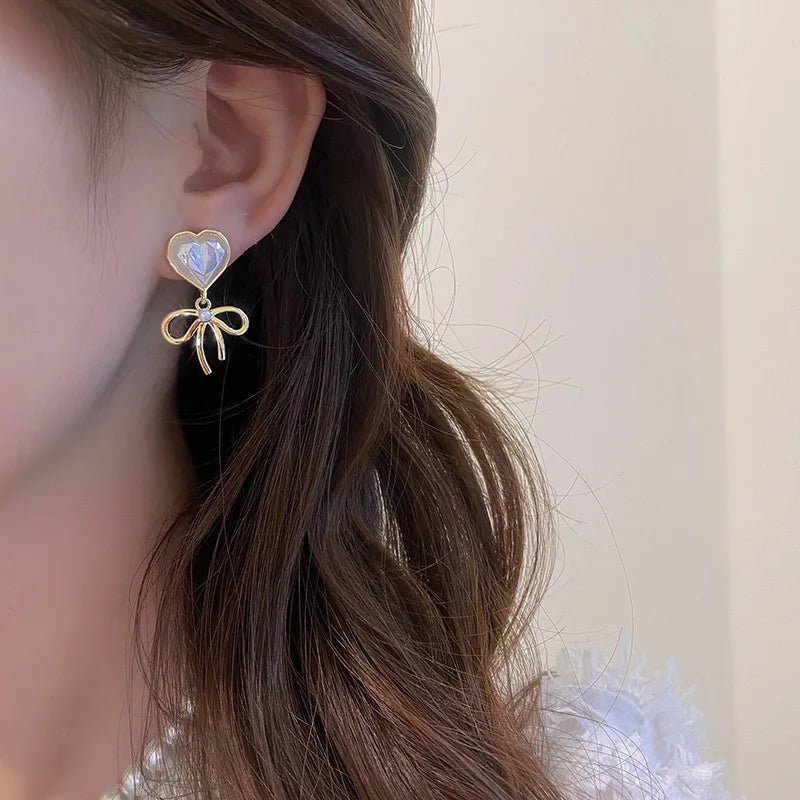 Pearl & Rhinestone Flower Drop Earrings - Cozy & Co. Market