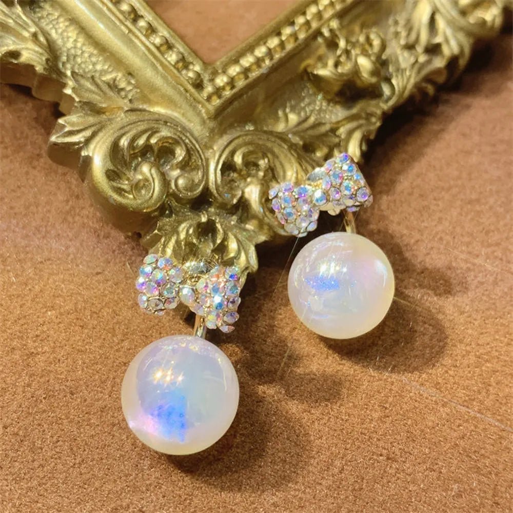 Pearl & Rhinestone Flower Drop Earrings - Cozy & Co. Market