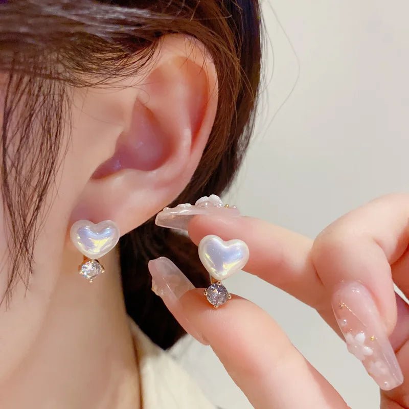 Pearl & Rhinestone Flower Drop Earrings - Cozy & Co. Market