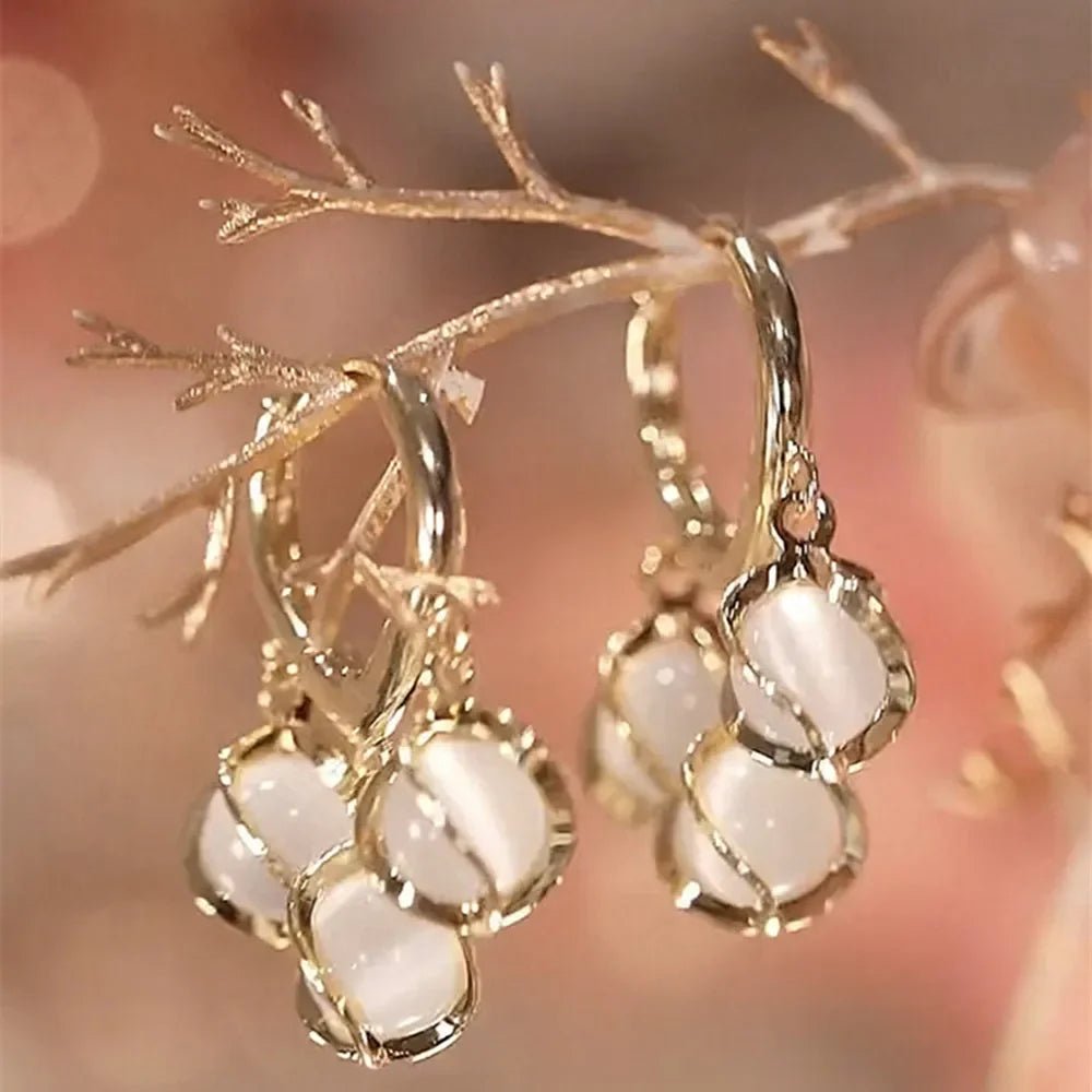 Pearl & Rhinestone Flower Drop Earrings - Cozy & Co. Market