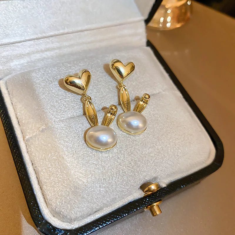 Pearl & Rhinestone Flower Drop Earrings - Cozy & Co. Market