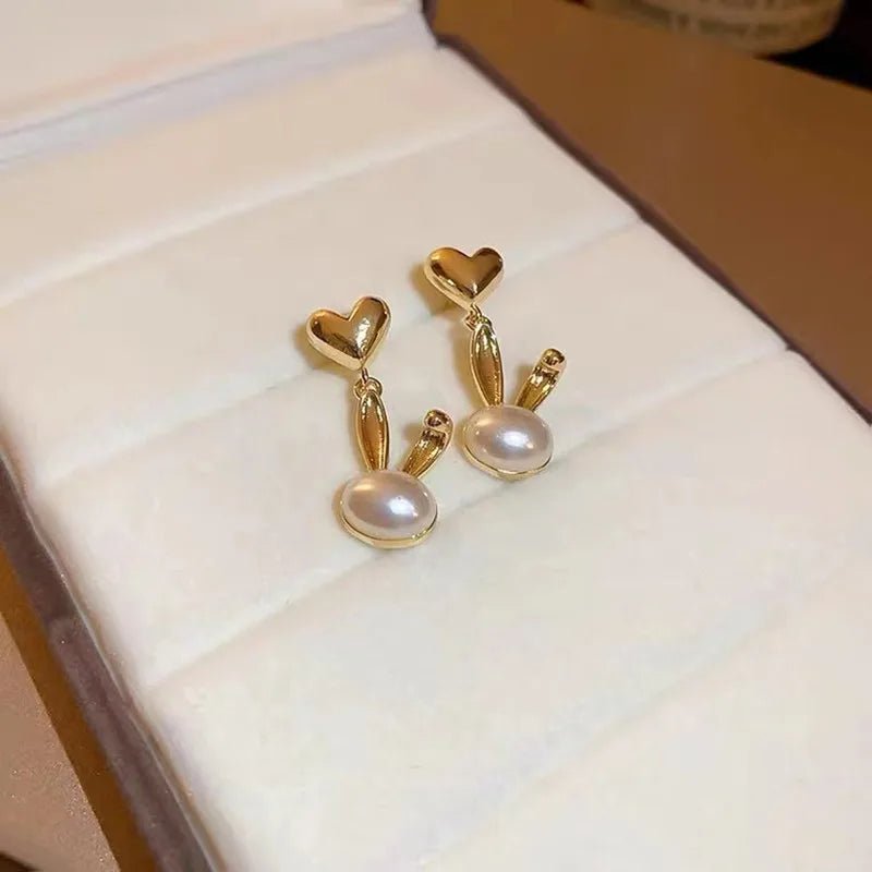 Pearl & Rhinestone Flower Drop Earrings - Cozy & Co. Market