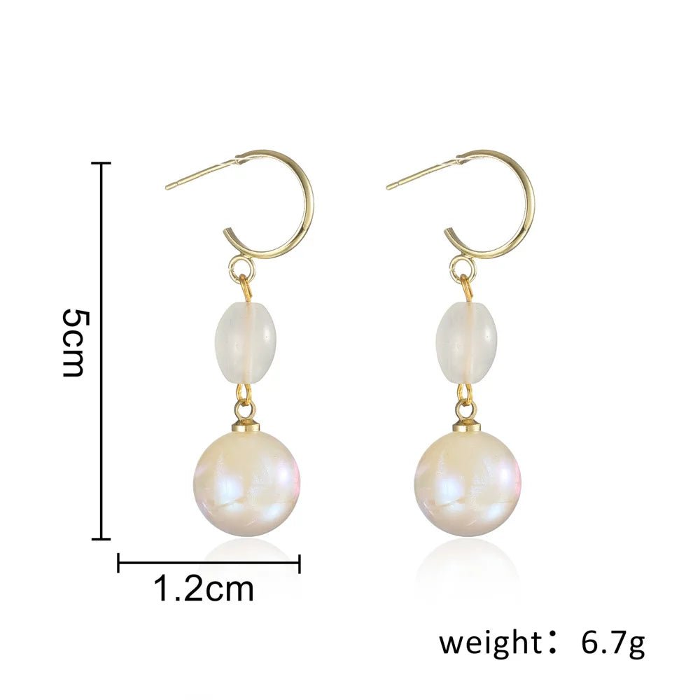 Pearl & Rhinestone Flower Drop Earrings - Cozy & Co. Market