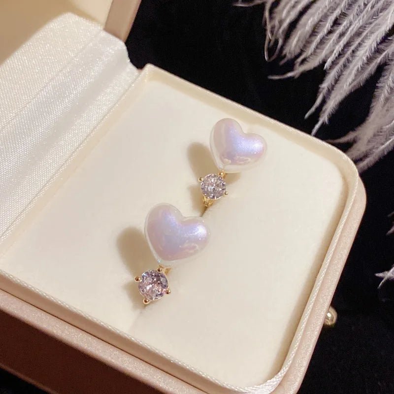 Pearl & Rhinestone Flower Drop Earrings - Cozy & Co. Market