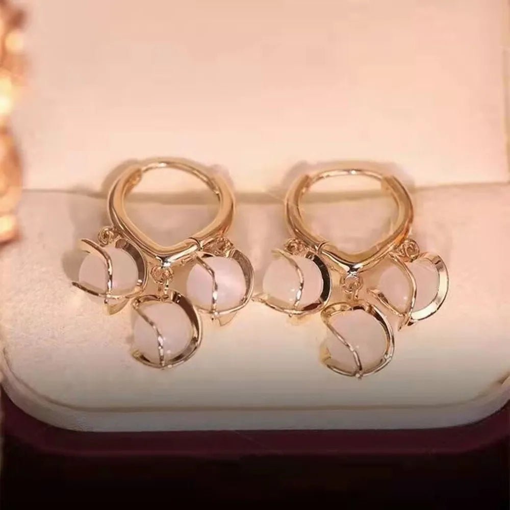 Pearl & Rhinestone Flower Drop Earrings - Cozy & Co. Market