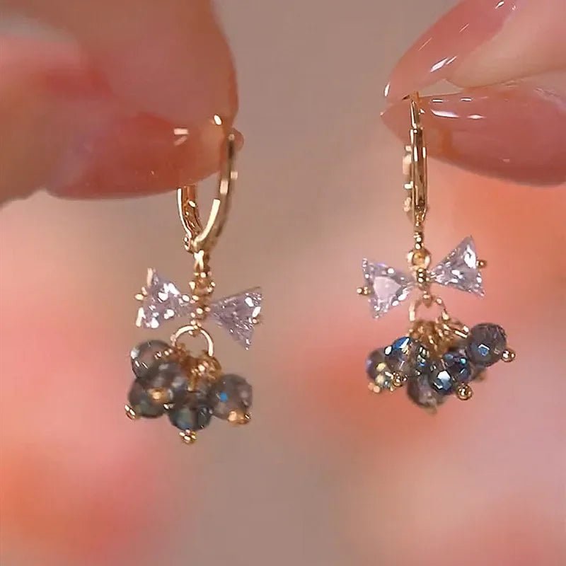 Pearl & Rhinestone Flower Drop Earrings - Cozy & Co. Market