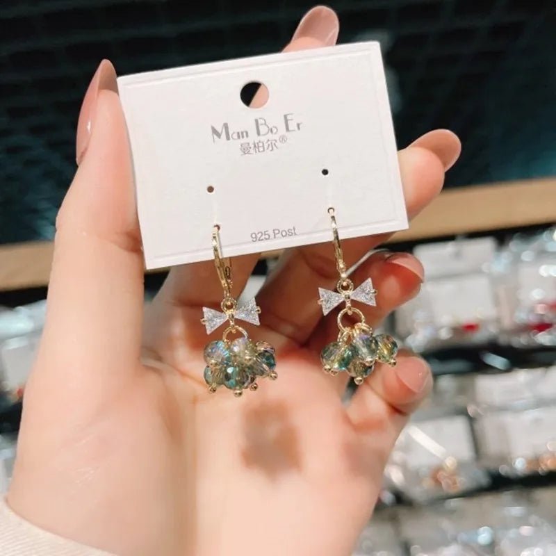 Pearl & Rhinestone Flower Drop Earrings - Cozy & Co. Market