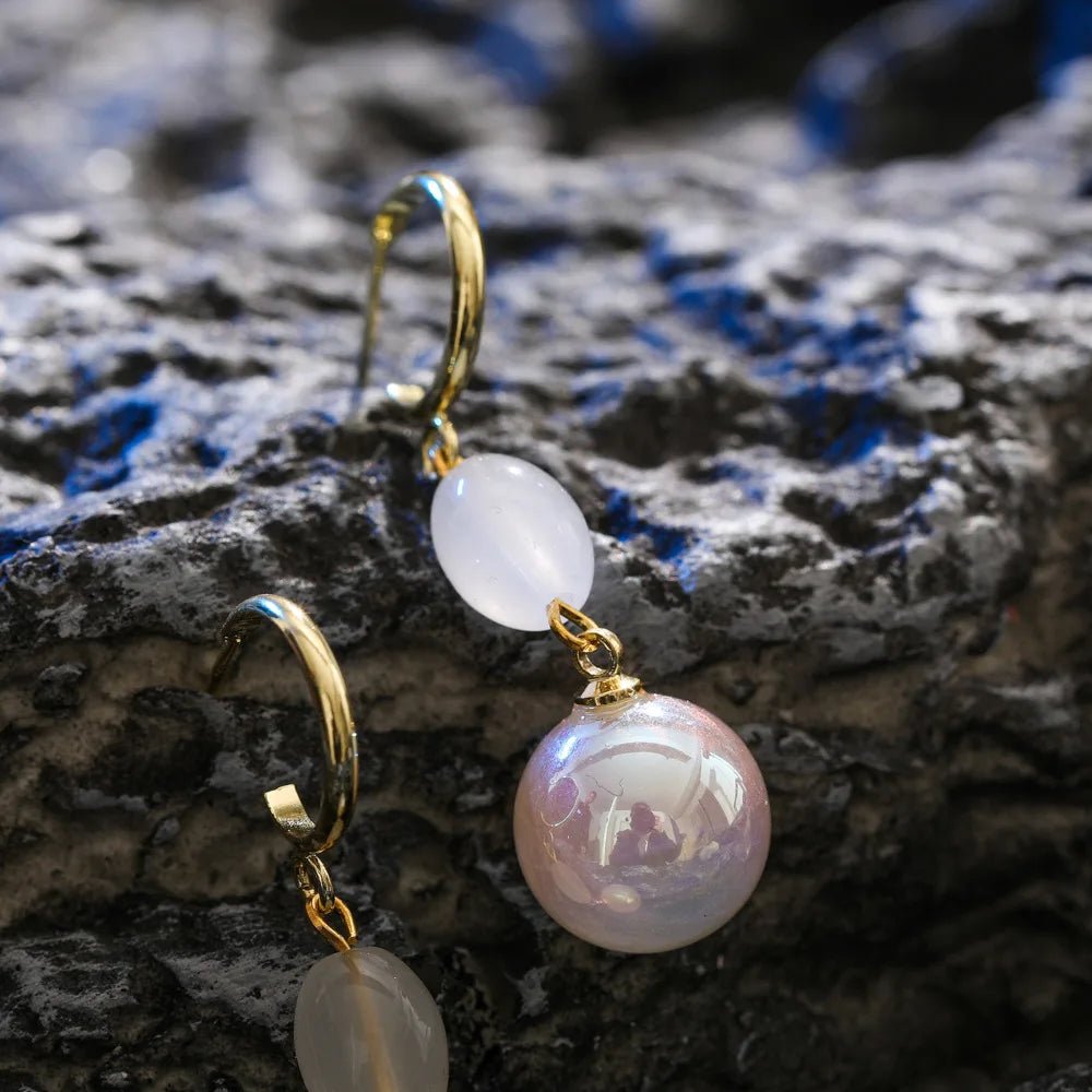 Pearl & Rhinestone Flower Drop Earrings - Cozy & Co. Market