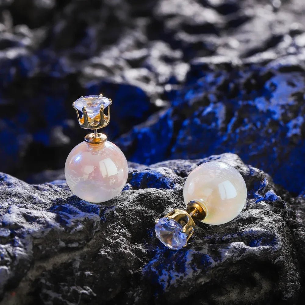 Pearl & Rhinestone Flower Drop Earrings - Cozy & Co. Market
