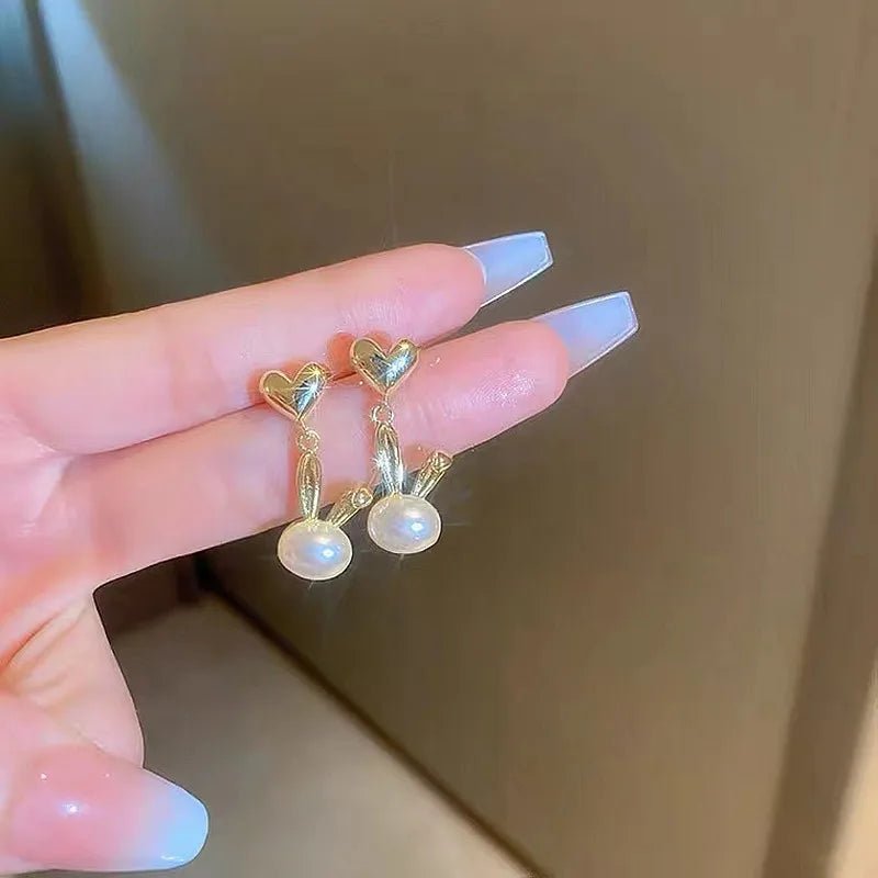 Pearl & Rhinestone Flower Drop Earrings - Cozy & Co. Market