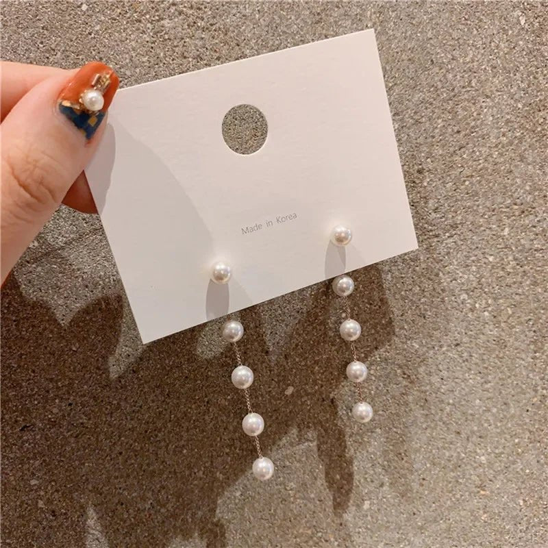 Pearl & Rhinestone Flower Drop Earrings - Cozy & Co. Market