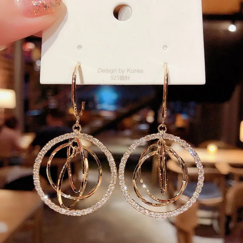 Pearl & Rhinestone Flower Drop Earrings - Cozy & Co. Market