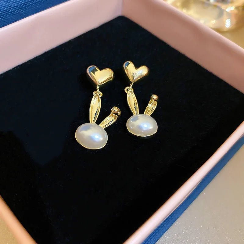 Pearl & Rhinestone Flower Drop Earrings - Cozy & Co. Market