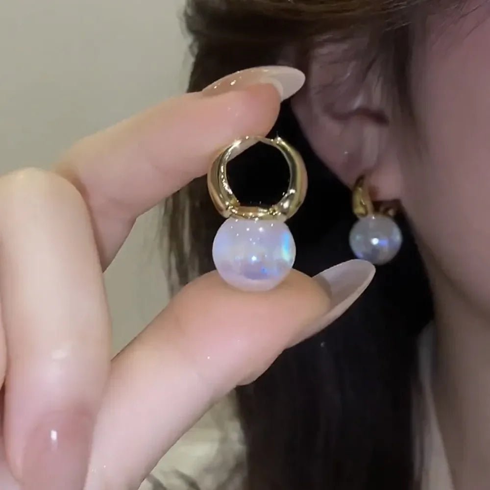 Pearl & Rhinestone Flower Drop Earrings - Cozy & Co. Market