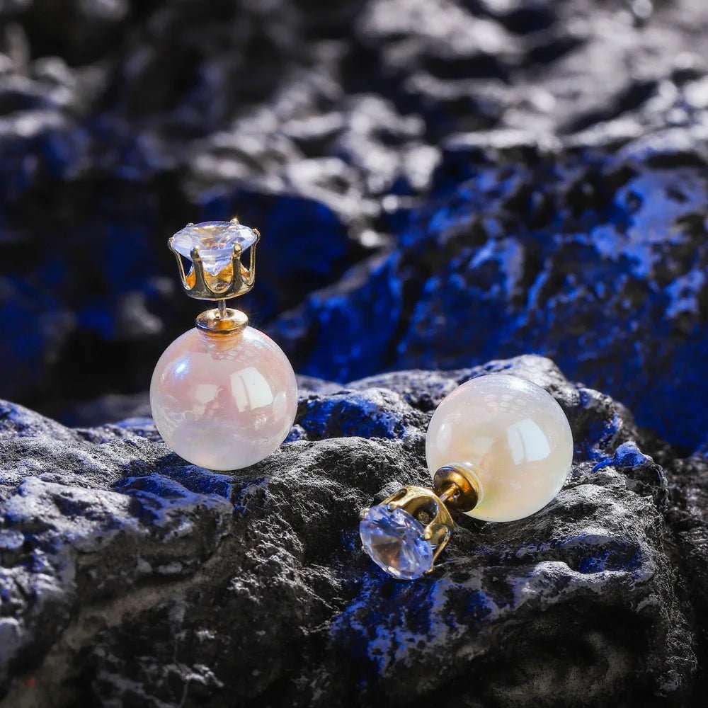 Pearl & Rhinestone Flower Drop Earrings - Cozy & Co. Market