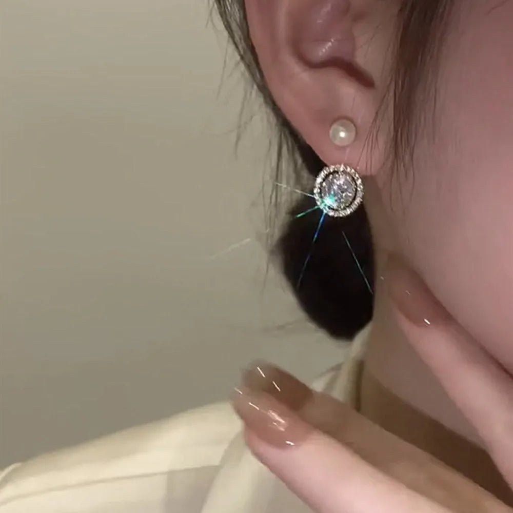 Pearl & Rhinestone Flower Drop Earrings - Cozy & Co. Market
