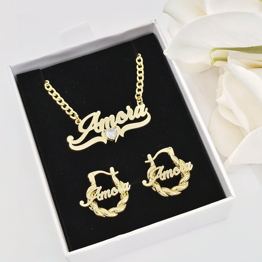Personalized DIY Name Necklace with Heart Birthstone - Cozy & Co. Market