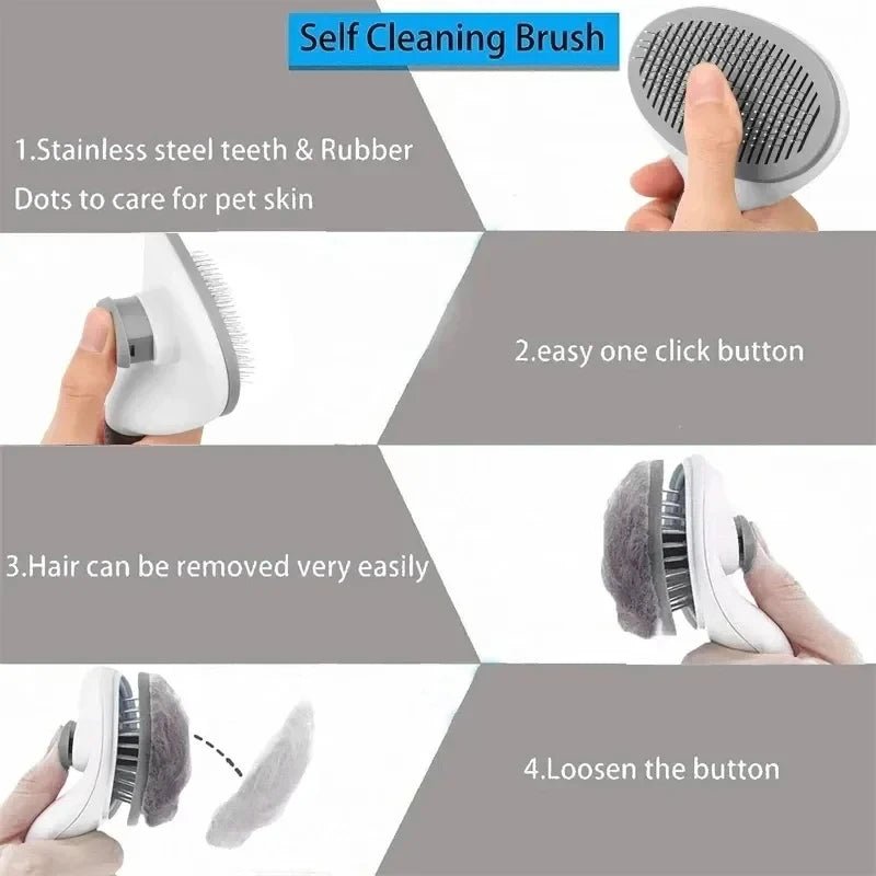 Pet Dog Brush Cat Comb Self Cleaning Pet Hair Remover Brush For Dogs Cats Grooming Tools Pets Dematting Comb Dogs Accessories - Cozy & Co. Market