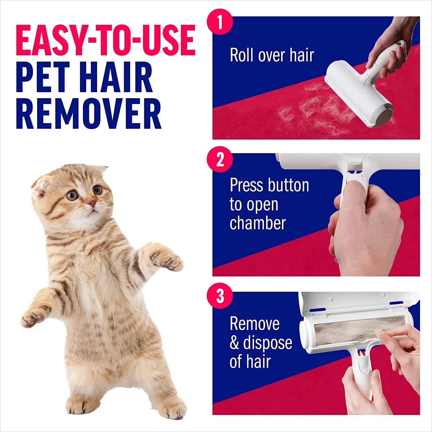 Pet Hair Remover Roller - Dog & Cat Fur Remover with Self-Cleaning Base - Efficient Animal Hair Removal Tool - Perfect for Furni - Cozy & Co. Market