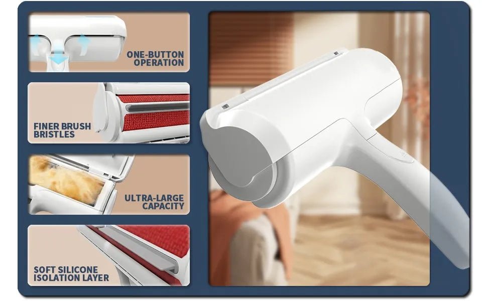 Pet Hair Remover Roller - Dog & Cat Fur Remover with Self-Cleaning Base - Efficient Animal Hair Removal Tool - Perfect for Furni - Cozy & Co. Market