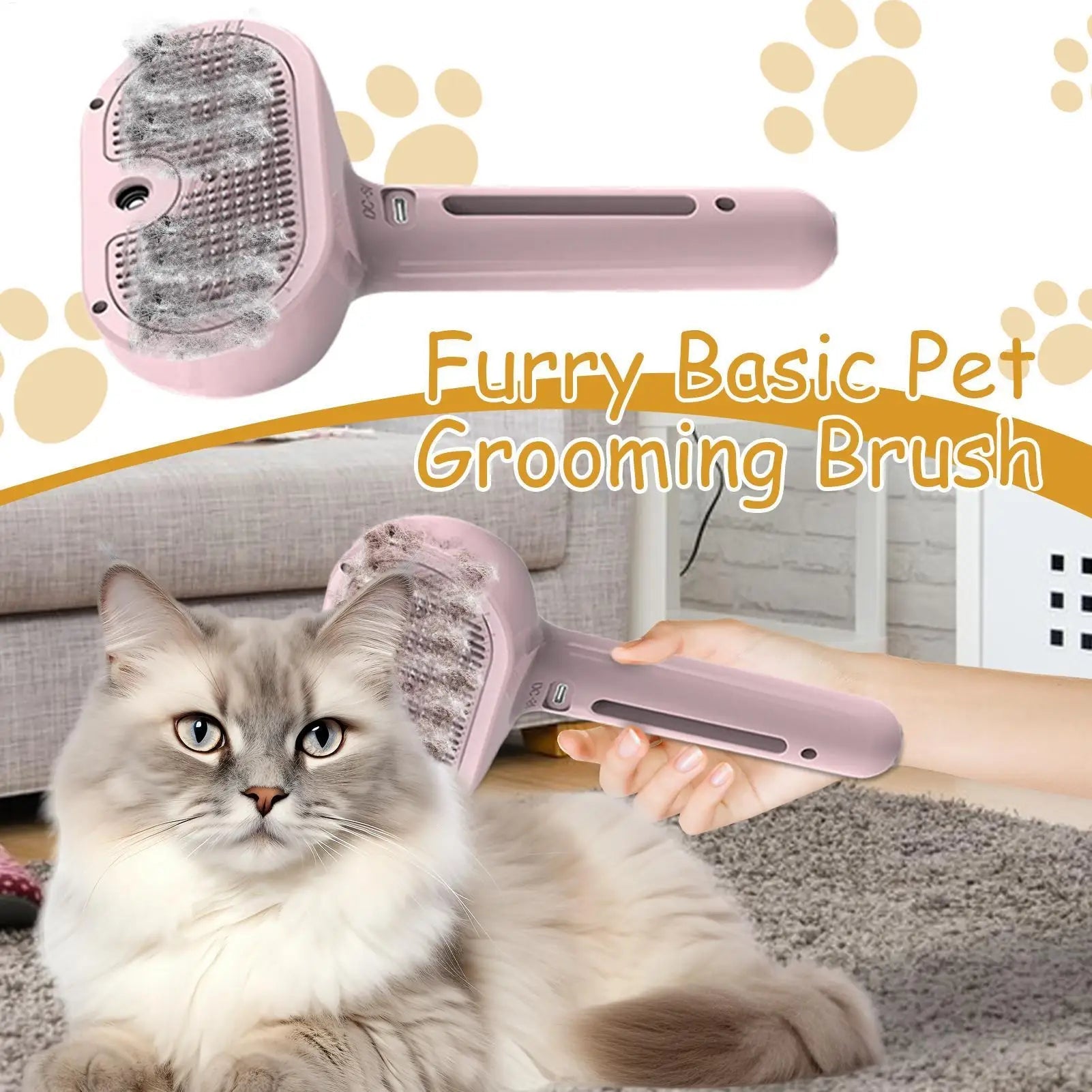 Pet Hair Remover Spray Grooming Comb Cats Dogs Floating Hair Removal Steam Cleaning Brush Dematting Water Mist Humidifier Comb - Cozy & Co. Market