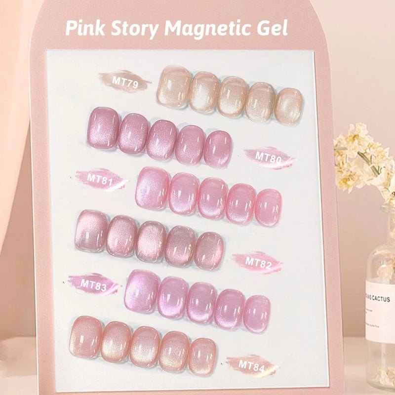 Pink Story Cat Magnetic Gel Nail Polish Nude Pink Gold Light Semi Permanent UV Gel Varnish Soak Off Nail Supplies Manicure DIY - Cozy & Co. Market