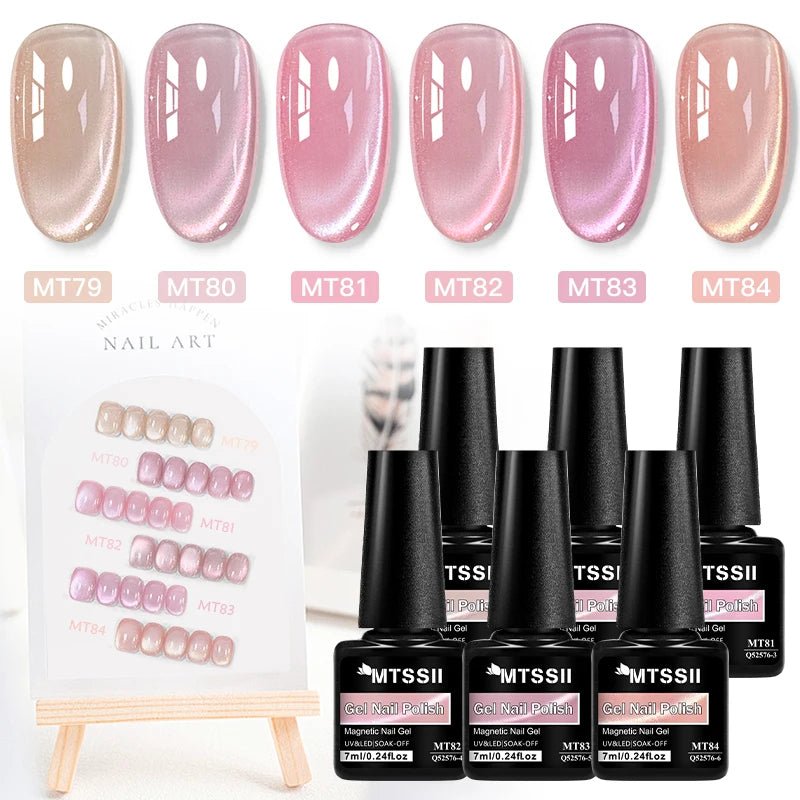 Pink Story Cat Magnetic Gel Nail Polish Nude Pink Gold Light Semi Permanent UV Gel Varnish Soak Off Nail Supplies Manicure DIY - Cozy & Co. Market