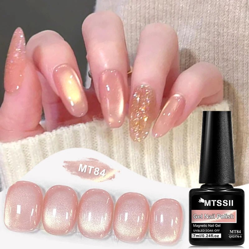 Pink Story Cat Magnetic Gel Nail Polish Nude Pink Gold Light Semi Permanent UV Gel Varnish Soak Off Nail Supplies Manicure DIY - Cozy & Co. Market