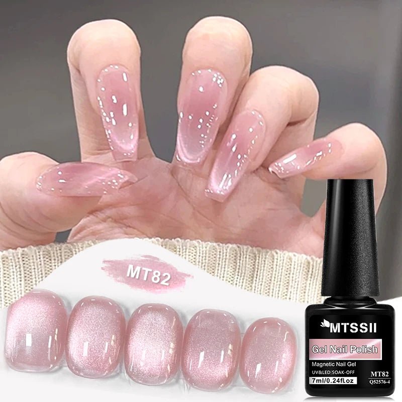 Pink Story Cat Magnetic Gel Nail Polish Nude Pink Gold Light Semi Permanent UV Gel Varnish Soak Off Nail Supplies Manicure DIY - Cozy & Co. Market