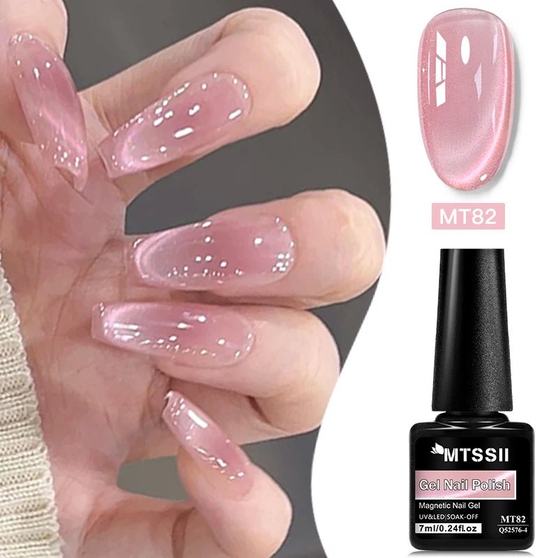 Pink Story Cat Magnetic Gel Nail Polish Nude Pink Gold Light Semi Permanent UV Gel Varnish Soak Off Nail Supplies Manicure DIY - Cozy & Co. Market